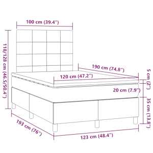 Box spring postel s matrací a LED černá 120x190 cm textil - obrázek 10