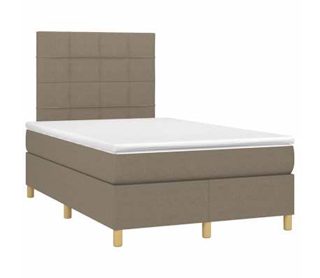 vidaXL Boxspringbett mit Matratze & LED Taupe 120x190 cm Stoff