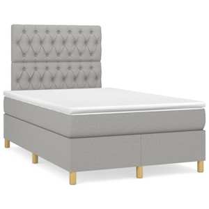 Box spring postel s matrací a LED světle šedá 120x190 cm textil - obrázek 1