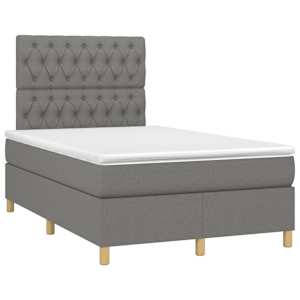 Box spring postel s matrací a LED tmavě šedá 120x190 cm textil - obrázek 3