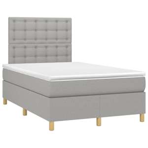 Box spring postel s matrací a LED světle šedá 120x190 cm textil - obrázek 3