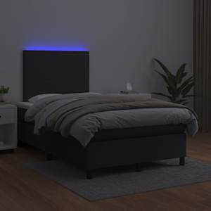 Box spring postel s matrací a LED černá 120 x 190 cm umělá kůže - obrázek 4