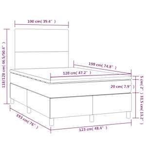 Box spring postel s matrací a LED černá 120 x 190 cm umělá kůže - obrázek 11