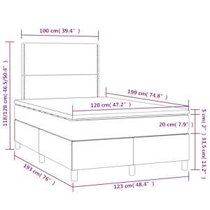 Box spring postel s matrací a LED bílá 120 x 190 cm umělá kůže - obrázek 11