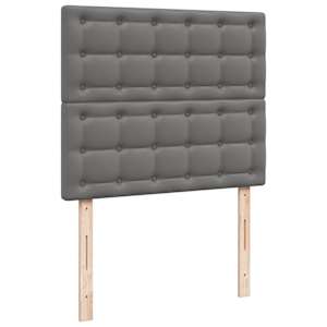 Box spring postel s matrací a LED šedá 120 x 190 cm umělá kůže - obrázek 9