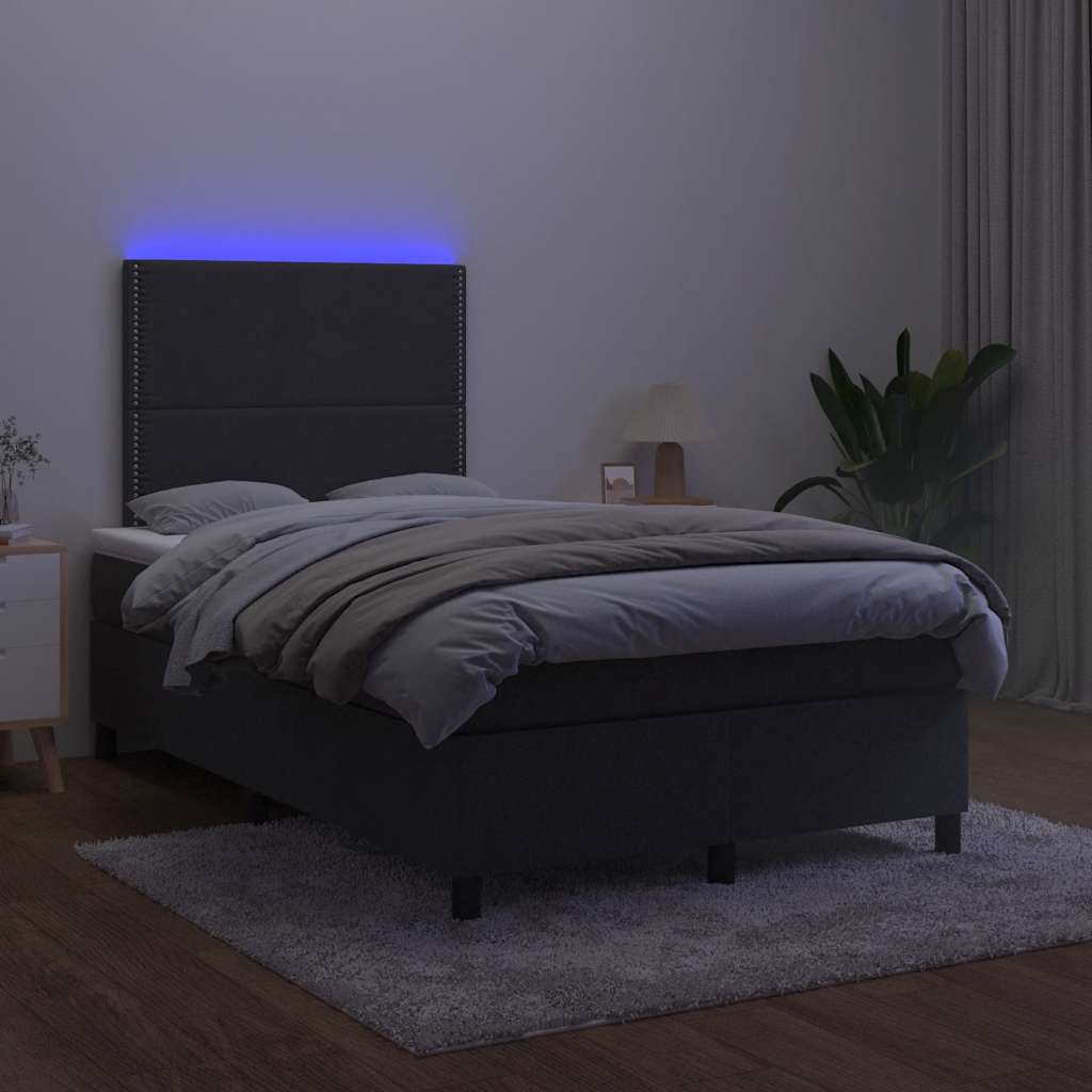 vidaXL Boxspring met matras en LED fluweel zwart 120x190 cm, foto 2