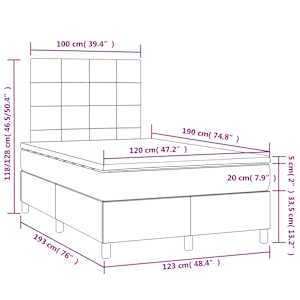 Box spring postel s matrací a LED tmavě modrá 120x190 cm samet - obrázek 11