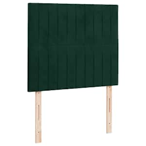 Box spring postel s matrací a LED tmavě zelená 120x190 cm samet - obrázek 9