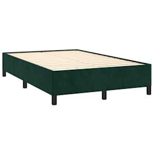 Box spring postel s matrací a LED tmavě zelená 120x190 cm samet - obrázek 6