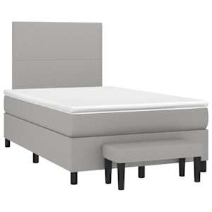 Box spring postel s matrací světle šedá 120x190 cm textil - obrázek 2