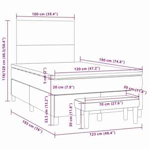 Box spring postel s matrací světle šedá 120x190 cm textil - obrázek 9