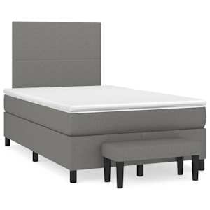 Box spring postel s matrací tmavě šedá 120x190 cm textil - obrázek 1