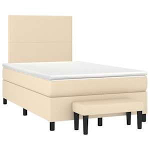 Box spring postel s matrací krémová 120x190 cm textil - obrázek 2