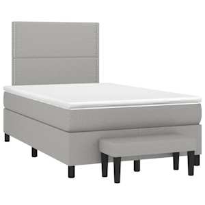 Box spring postel s matrací světle šedá 120x190 cm textil - obrázek 2
