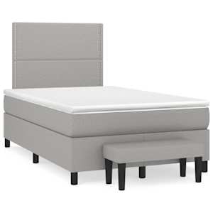 Box spring postel s matrací světle šedá 120x190 cm textil - obrázek 1