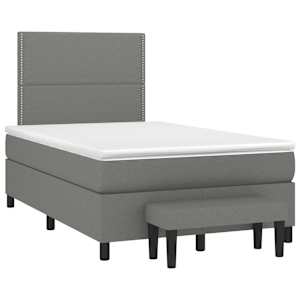 Box spring postel s matrací tmavě šedá 120x190 cm textil - obrázek 2