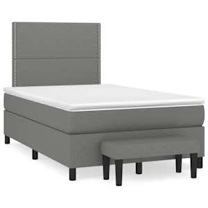Box spring postel s matrací tmavě šedá 120x190 cm textil - obrázek 1