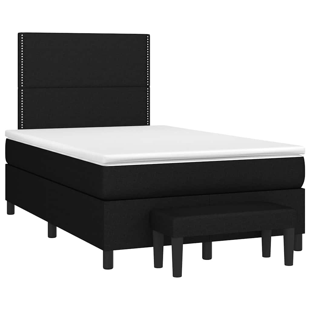 vidaXL Box spring postel s matrací černá 120x190 cm textil
