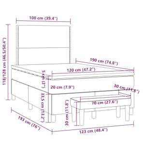 Box spring postel s matrací černá 120x190 cm textil - obrázek 9