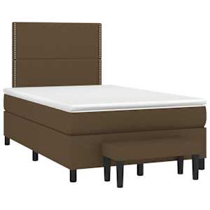 Box spring postel s matrací tmavě hnědá 120x190 cm textil - obrázek 2