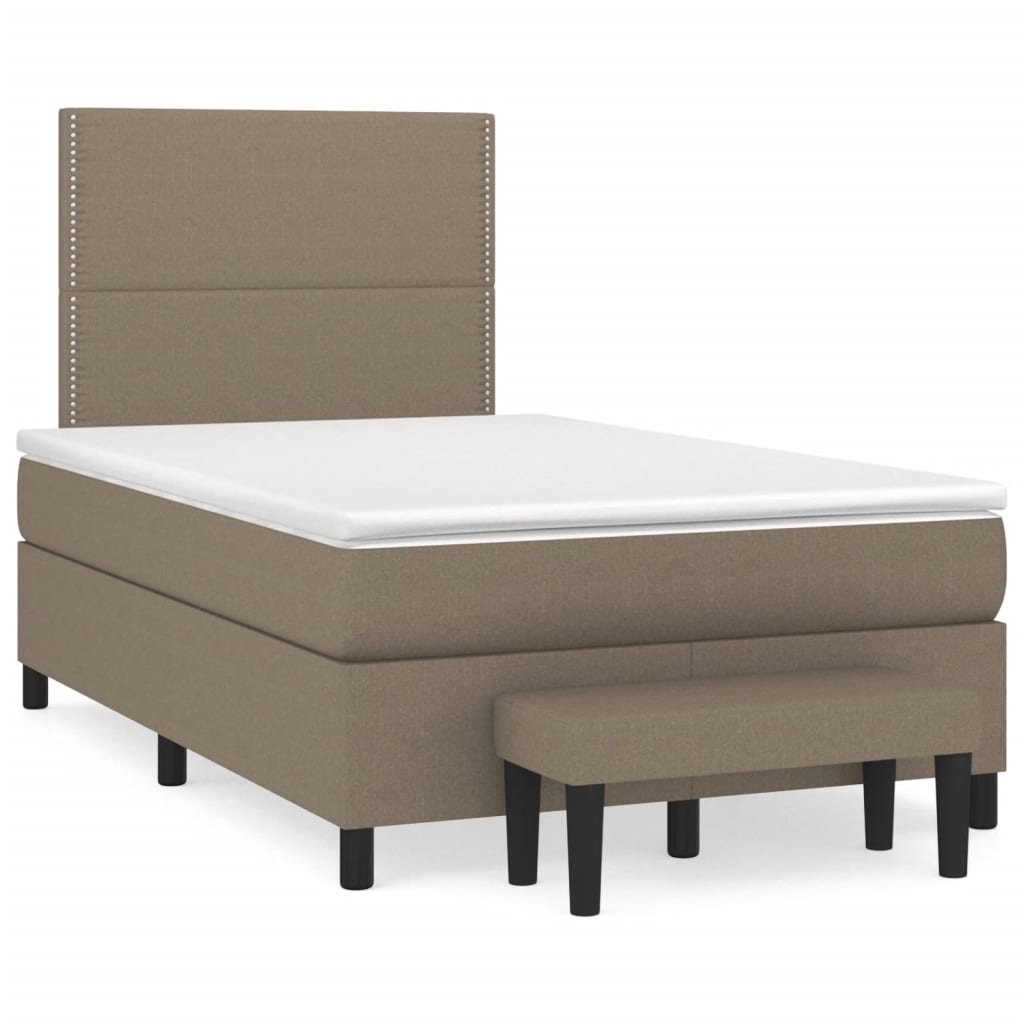 Boxspringbett mit Matratze Taupe 120×190 cm Stoff