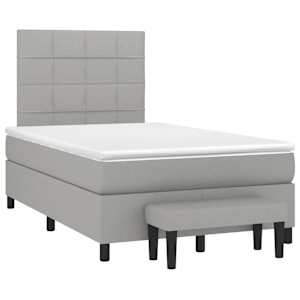 Box spring postel s matrací světle šedá 120x190 cm textil - obrázek 2