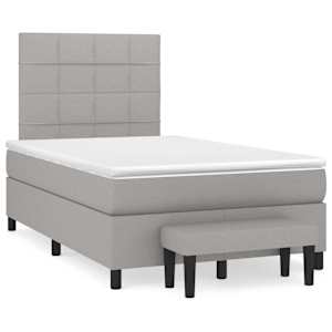Box spring postel s matrací světle šedá 120x190 cm textil - obrázek 1