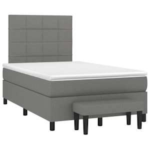Box spring postel s matrací tmavě šedá 120x190 cm textil - obrázek 2
