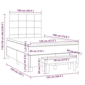 Box spring postel s matrací černá 120x190 cm textil - obrázek 9