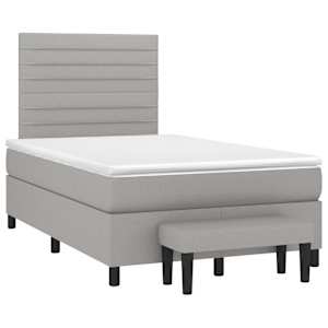 Box spring postel s matrací světle šedá 120x190 cm textil - obrázek 2