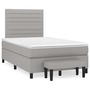 Box spring postel s matrací světle šedá 120x190 cm textil - obrázek 1