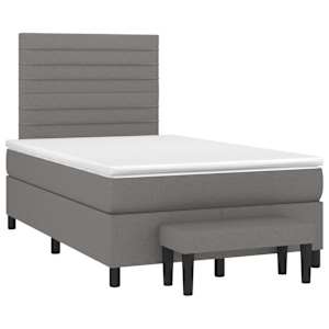 Box spring postel s matrací tmavě šedá 120x190 cm textil - obrázek 2