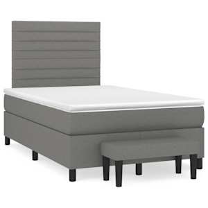 Box spring postel s matrací tmavě šedá 120x190 cm textil - obrázek 1