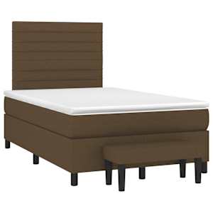 Box spring postel s matrací tmavě hnědá 120x190 cm textil - obrázek 2
