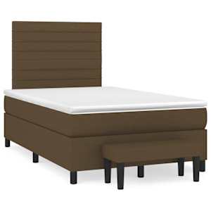 Box spring postel s matrací tmavě hnědá 120x190 cm textil - obrázek 1