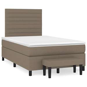 Box spring postelja z vzmetnico taupe 120x190 cm blago