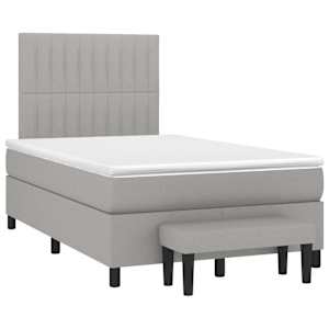 Box spring postel s matrací světle šedá 120x190 cm textil - obrázek 2
