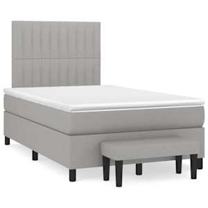 Box spring postel s matrací světle šedá 120x190 cm textil - obrázek 1