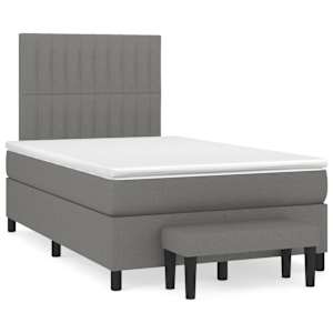 Box spring postel s matrací tmavě šedá 120x190 cm textil - obrázek 1