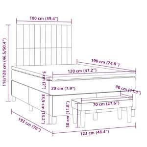 Box spring postel s matrací černá 120x190 cm textil - obrázek 9