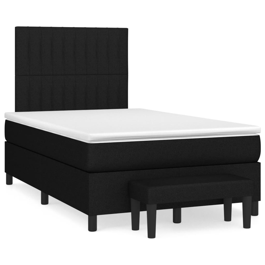 Boxspringbett mit Matratze Schwarz 120×190 cm Stoff