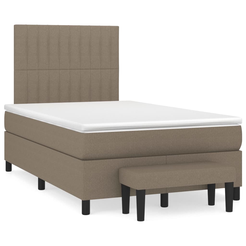 Boxspringbett mit Matratze Taupe 120×190 cm Stoff