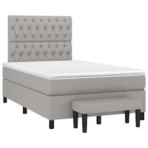 Box spring postel s matrací světle šedá 120x190 cm textil - obrázek 2
