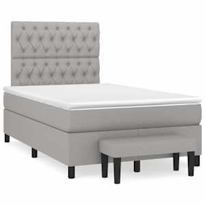 Box spring postel s matrací světle šedá 120x190 cm textil - obrázek 1