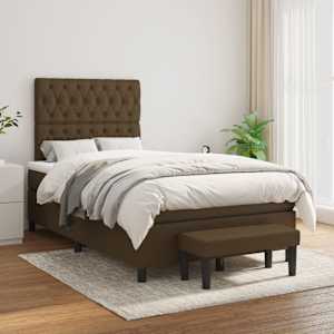 Box spring postel s matrací tmavě hnědá 120x190 cm textil - obrázek 3