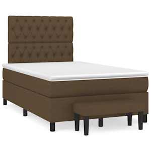 Box spring postel s matrací tmavě hnědá 120x190 cm textil - obrázek 1