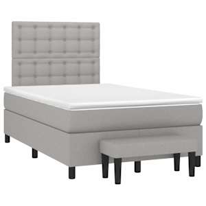 Box spring postel s matrací světle šedá 120x190 cm textil - obrázek 2