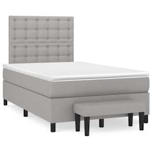 Box spring postel s matrací světle šedá 120x190 cm textil - obrázek 1