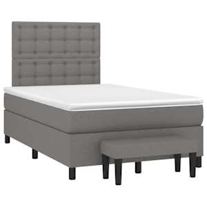 Box spring postel s matrací tmavě šedá 120x190 cm textil - obrázek 2