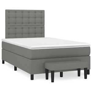 Box spring postel s matrací tmavě šedá 120x190 cm textil - obrázek 1